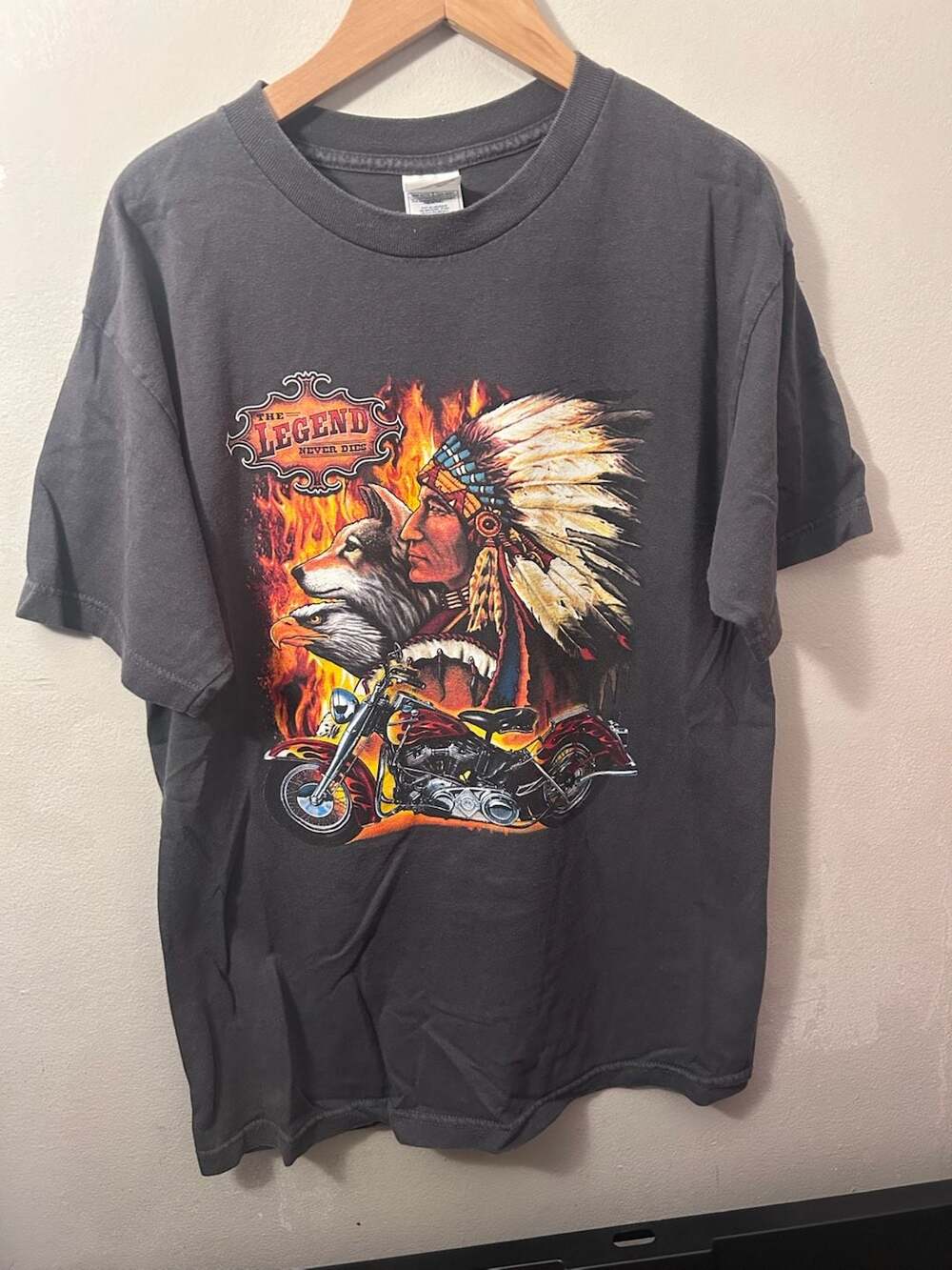 Vintage Alstyle Apparel The Legend Never Dies Biker T-Shirt Size M